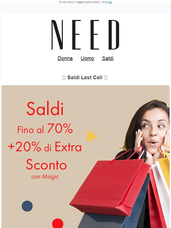 🚨 SALDI 🚨 Fino al 70% + 20% di Extra Sconto 🔥