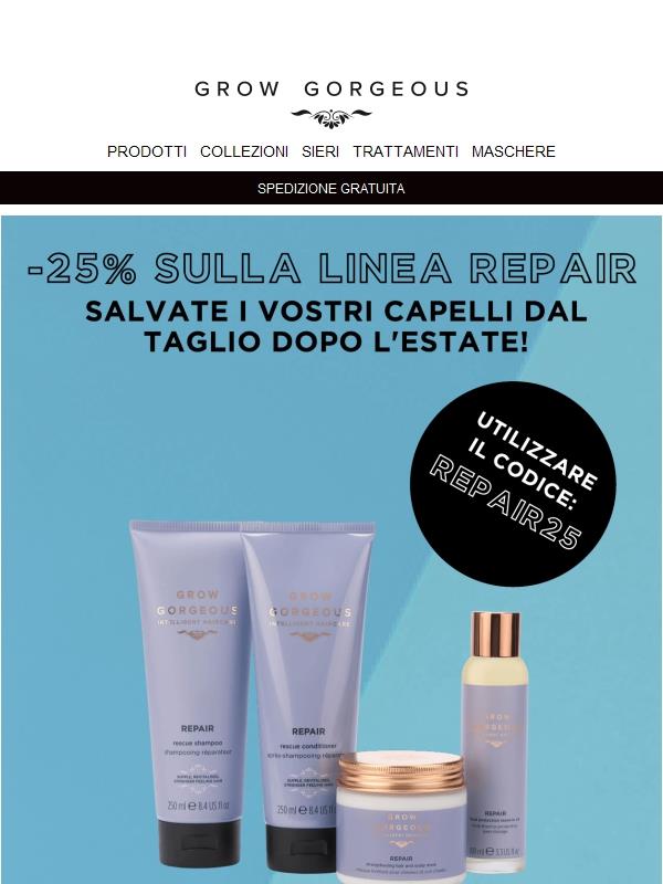 😉 C'È UN CODICE! -25% sulla linea Repair