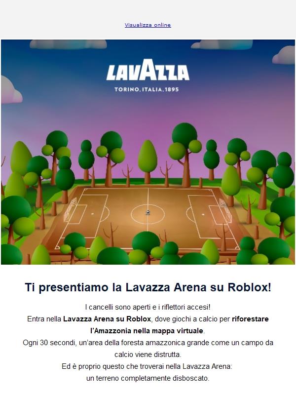 Scendi nella Lavazza Arena su Roblox