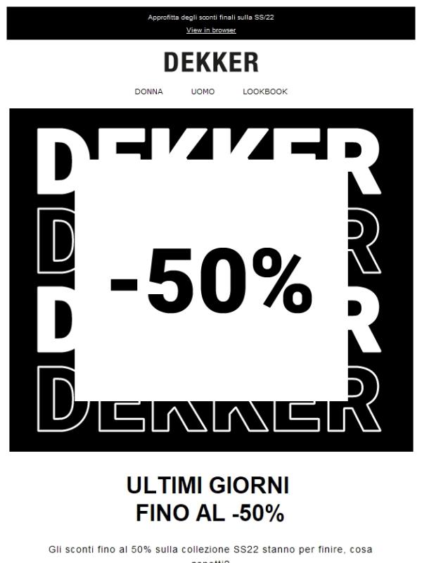 Saldi: ultime taglie al -50%