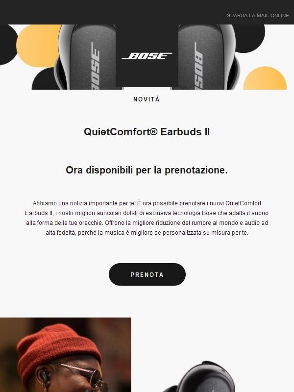 È ora possibile prenotare i QuietComfort Earbuds II.
