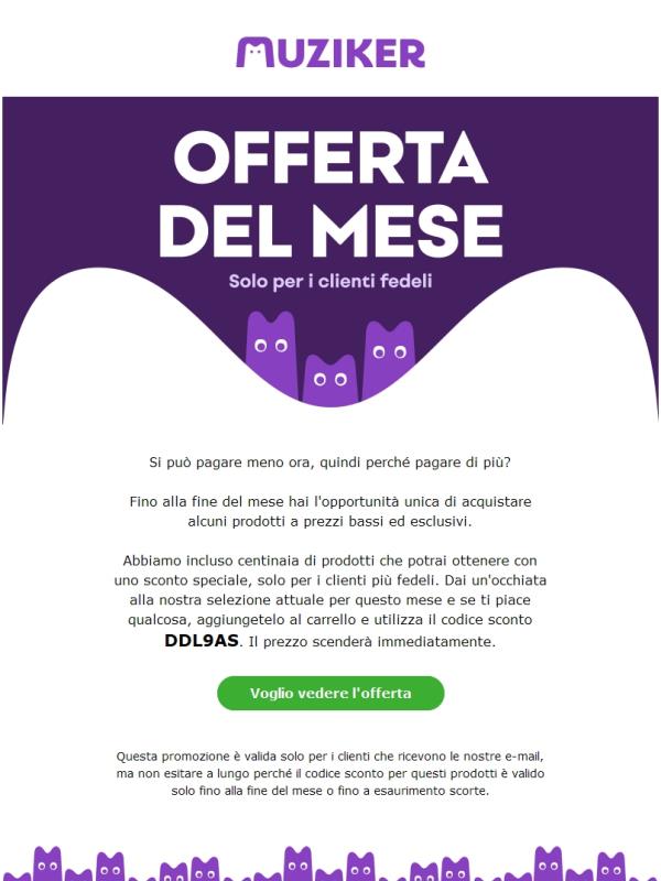 L'offerta del mese: sconti VIP solo per te