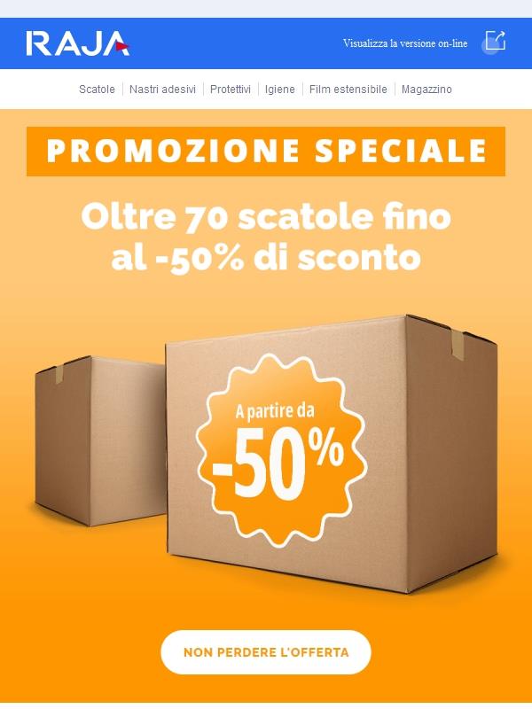 50% di SCONTO su oltre 70 scatole! 📦