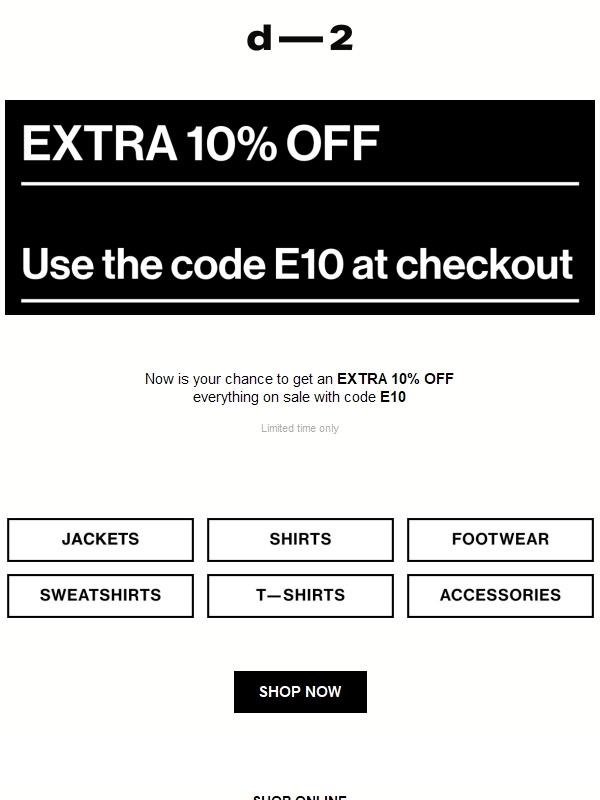 SALE CONTINUES — EXTRA 10% OFF