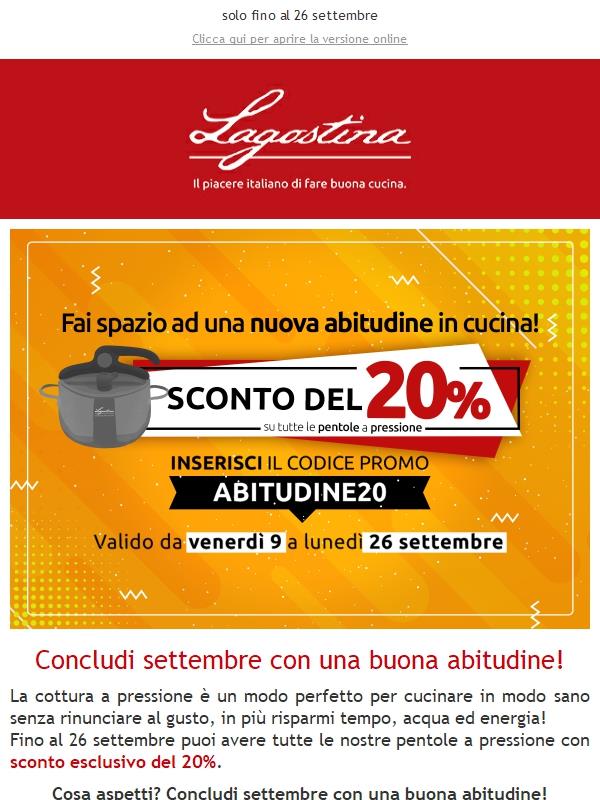 Ultimi giorni per approfittare del 20% di sconto
