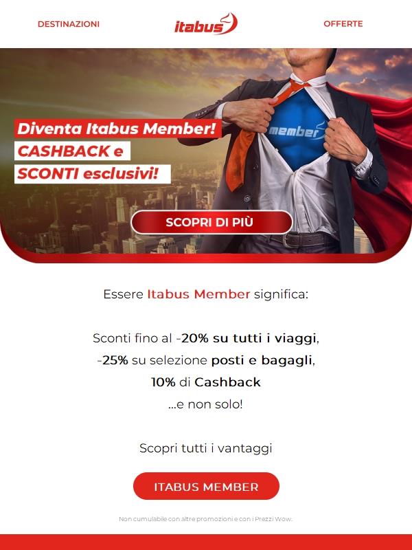 Diventa Itabus Member e inizia a risparmiare!