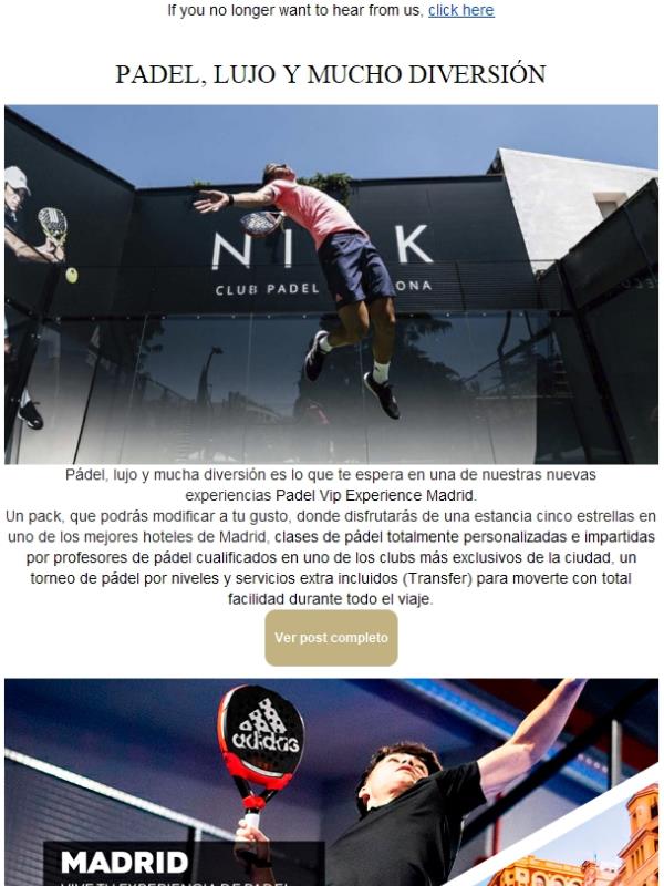 Padel, lujo y mucha diversión ¡Sólo con Padel Vip Experience!