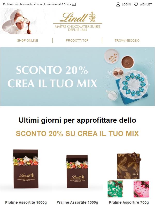 ⏱️ Ultimi giorni: Sconto 20% su Crea il tuo Mix