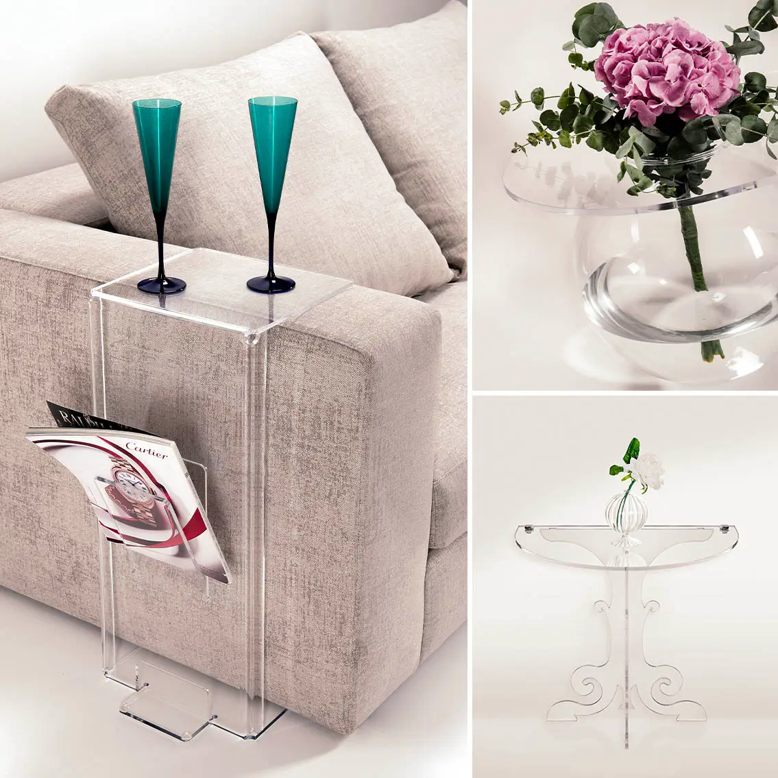 Iplex arredamento in plexiglas trasparente.