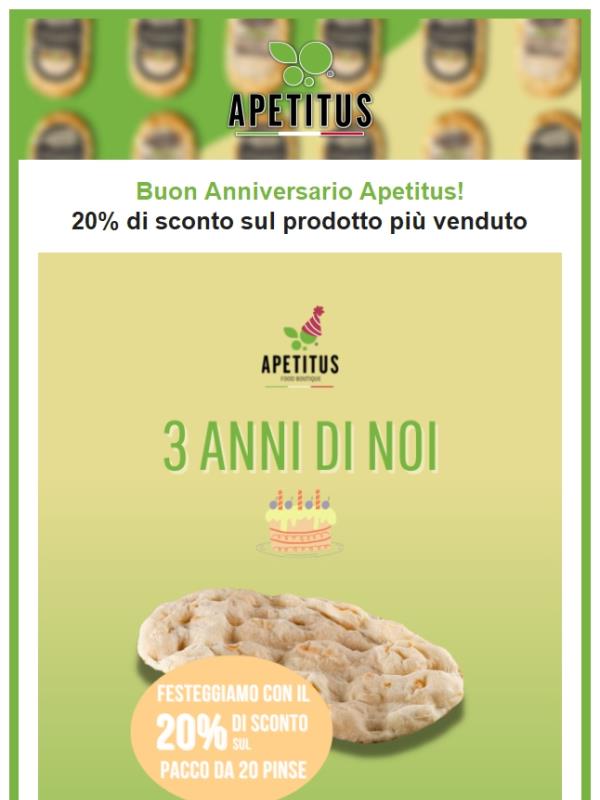 Buon Anniversario Apetitus! 🥳🥳