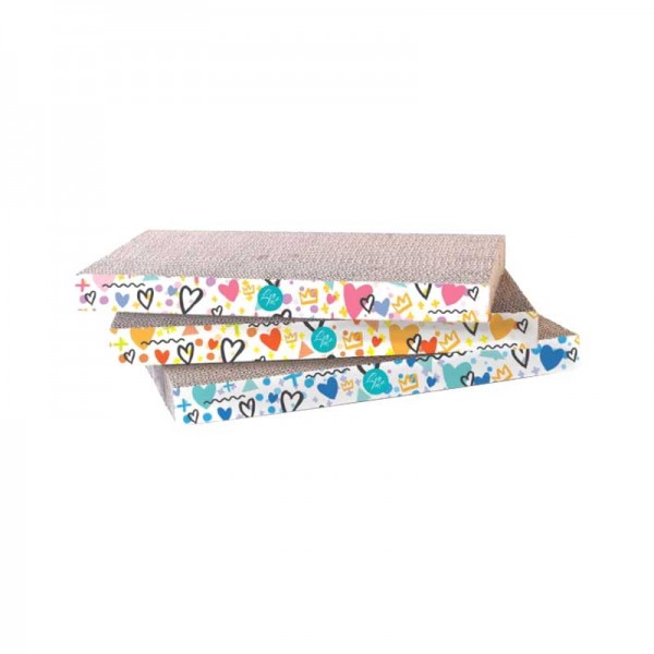 Leopet Tiragraffi in Cartone Quadretto con Erba Gatta Colori Assortiti - ONE SIZE