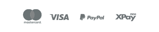 Paga in contrassegno, a rate, PayPal e  con carta di credito.