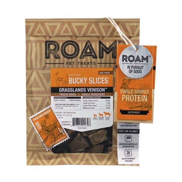 Roam Bucky Slices Selvaggina Snack per Cani - 57 g