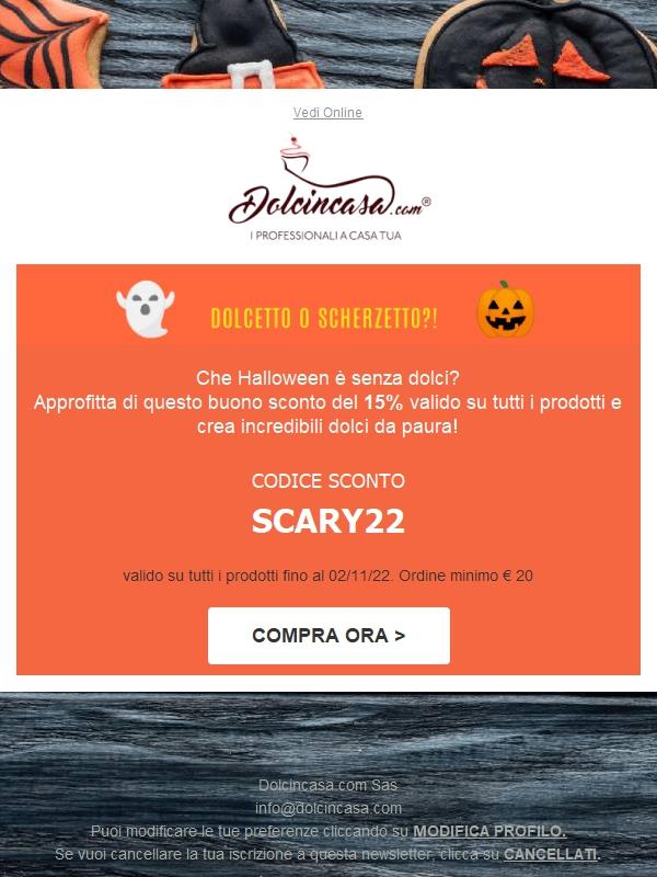 E' l'ora di Halloween, sfrutta lo sconto del 15% su tutti i prodotti