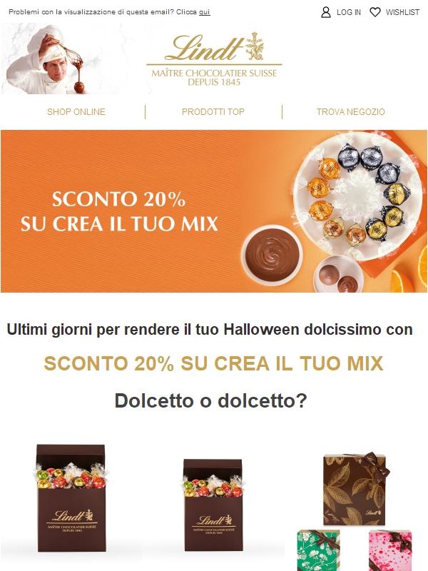 🎃 Ultimi giorni: Sconto 20% su Crea il tuo mix