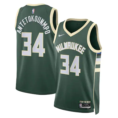 Maglia Milwaukee Bucks Nike Icon Edition Swingman - Verde - Giannis Antetokounmpo - Unisex