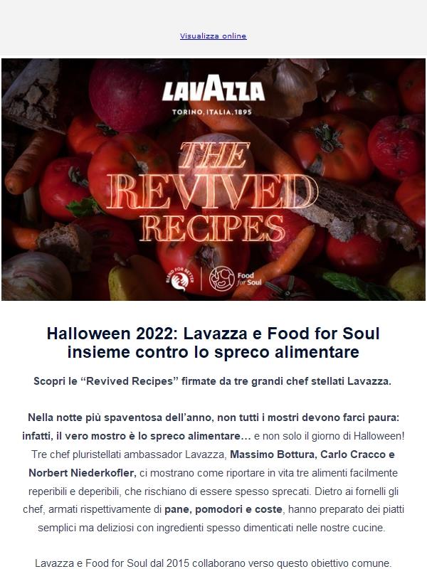 Halloween 2022: Lavazza e Food for Soul contro lo spreco alimentare