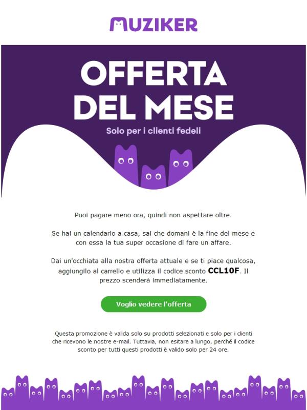 Questa offerta durerà solo fino a domani