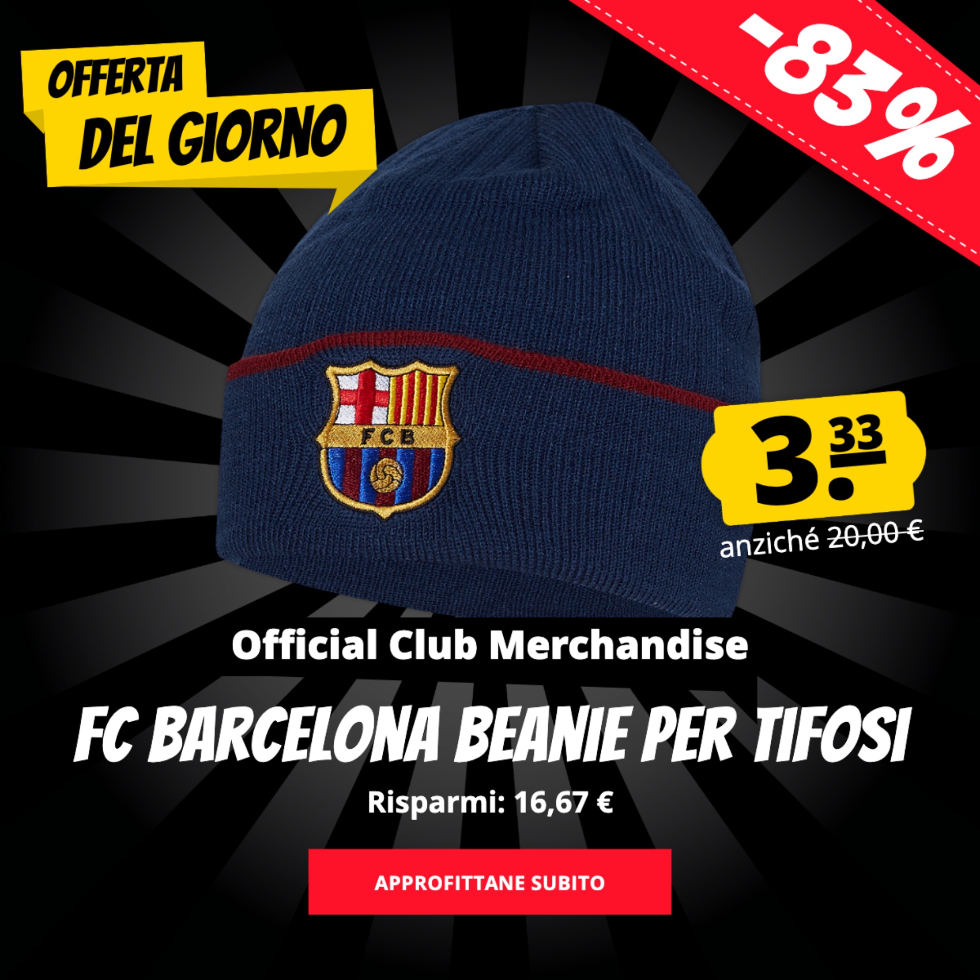 Official Club Merchandise FC Barcelona Beanie per tifosi solo 3,33 €