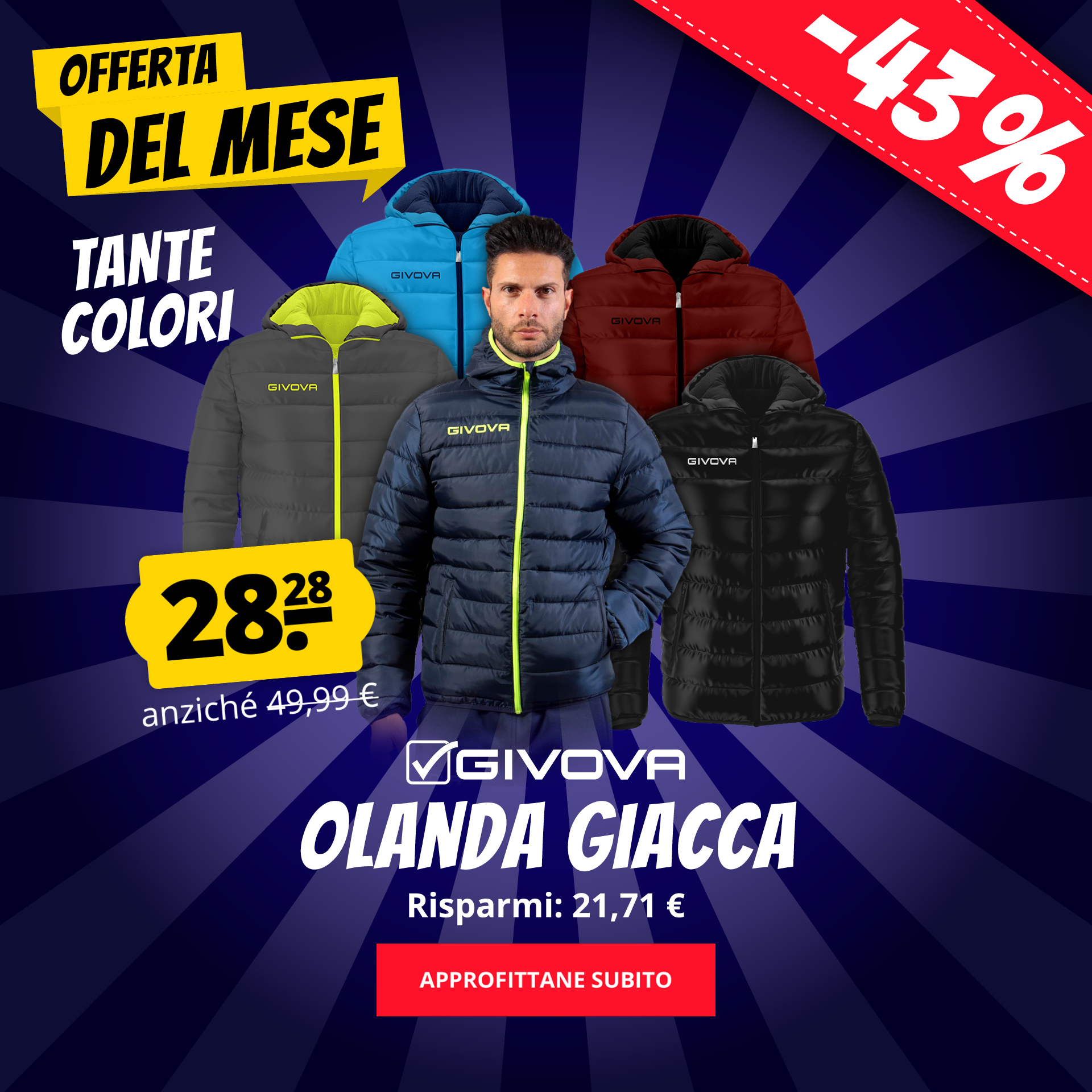Givova Olanda Giacca solo 28,28 €!