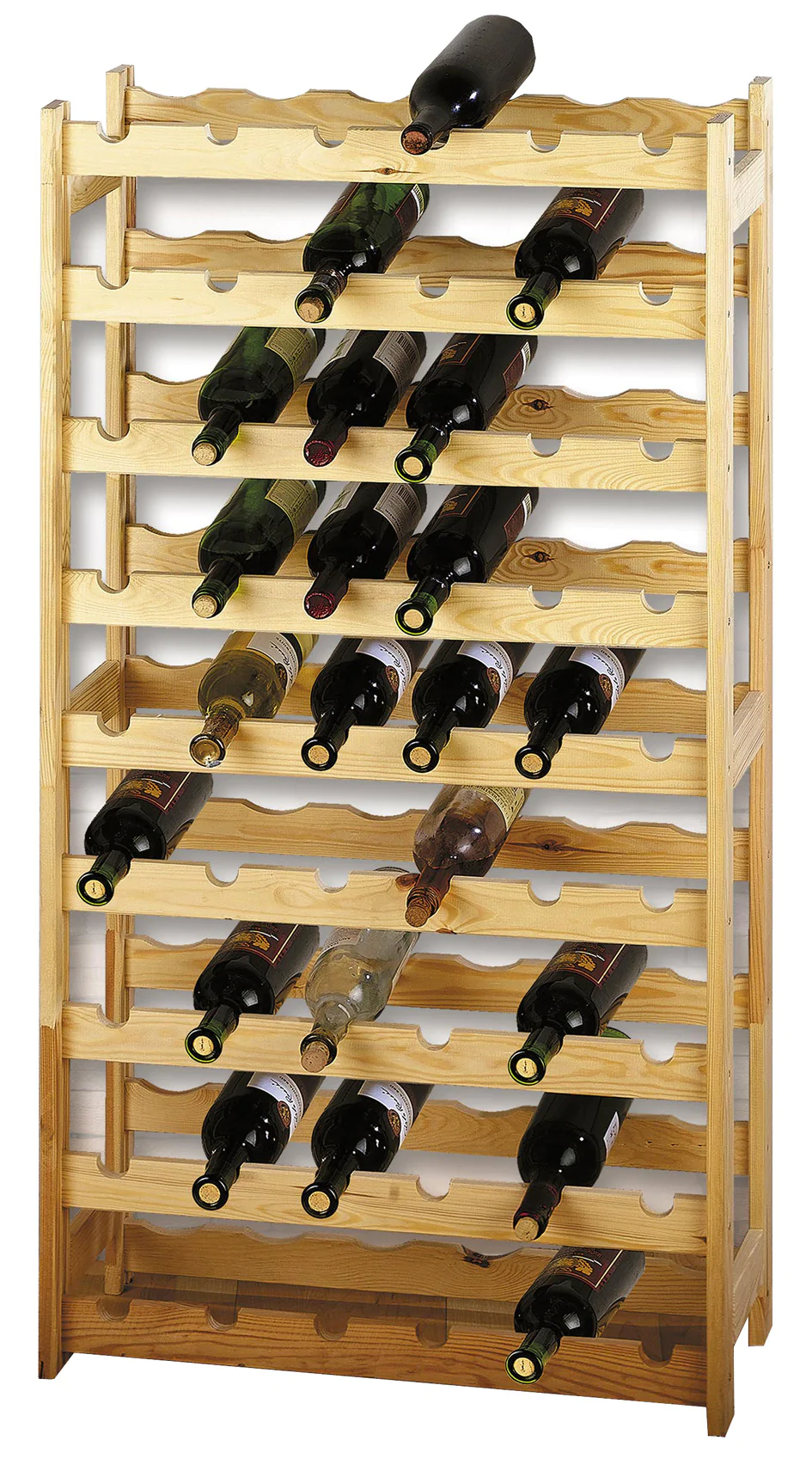 Image of Cantinetta Portabottiglie 54 Bottiglie 63x27x120 cm in Legno di Pino