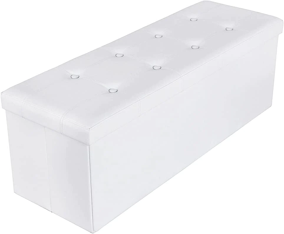Image of Cassapanca in Similpelle Bianca XL 110x38x38 cm Bianco