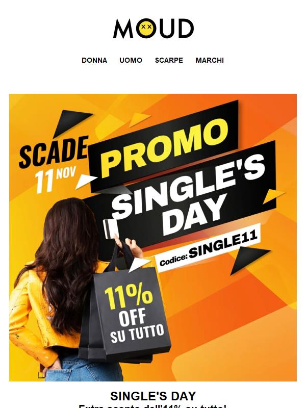 SINGLE'S DAY: -11% di sconto extra su tutto