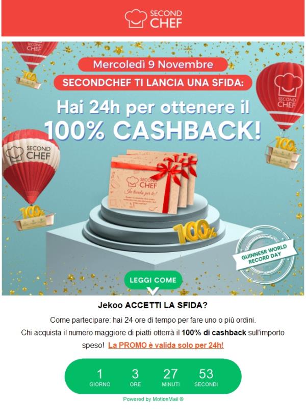 Vuoi il 100% di CASCHBACK?