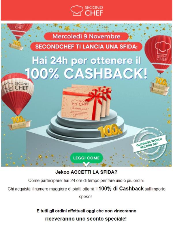 Cashback World Record per te!