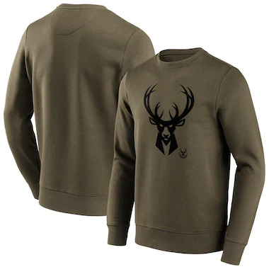 Milwaukee Bucks Fanatics Branded Fashion Preferred Logo Rundhals-Felpa - Herren