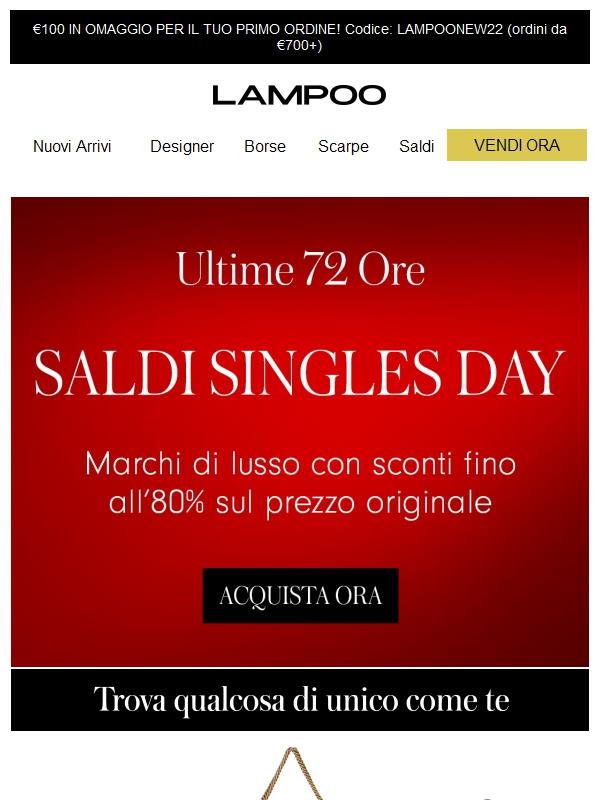 ULTIME 72 ORE PER APPROFITTARE DEI SALDI SINGLES DAY