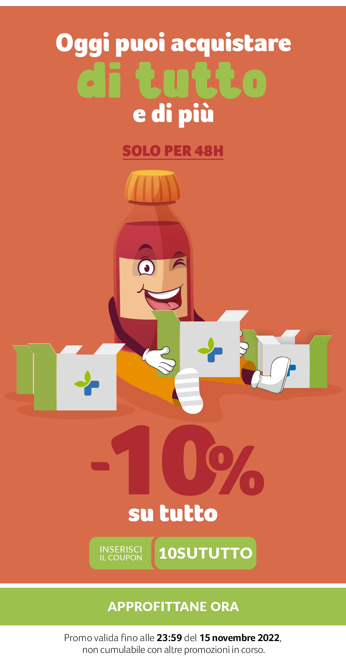 -10% su tutto. Coupon 10SUTUTTO