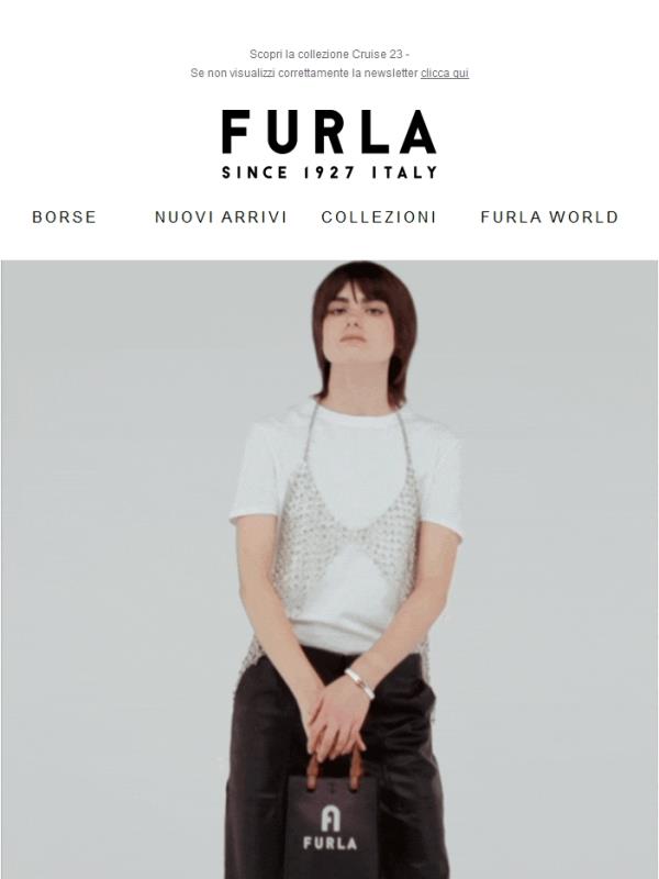 Mini tote bag trend: Furla Varsity