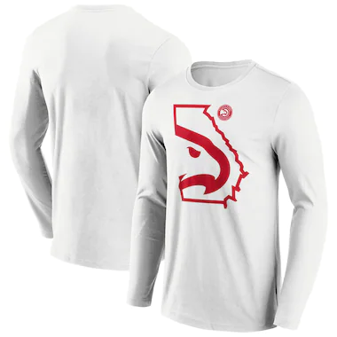T-shirt a maniche lunghe con grafica iconica Hometown con marchio Atlanta Hawks Fanatics - Uomo
