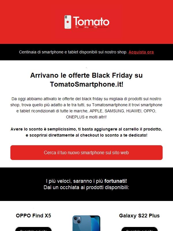 Arriva il Tomato Friday! - Sconti fino a 80€ su tutti i prodotti del listino!