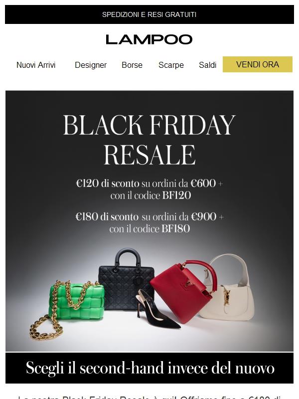 È ARRIVATA LA NOSTRA BLACK FRIDAY RESALE