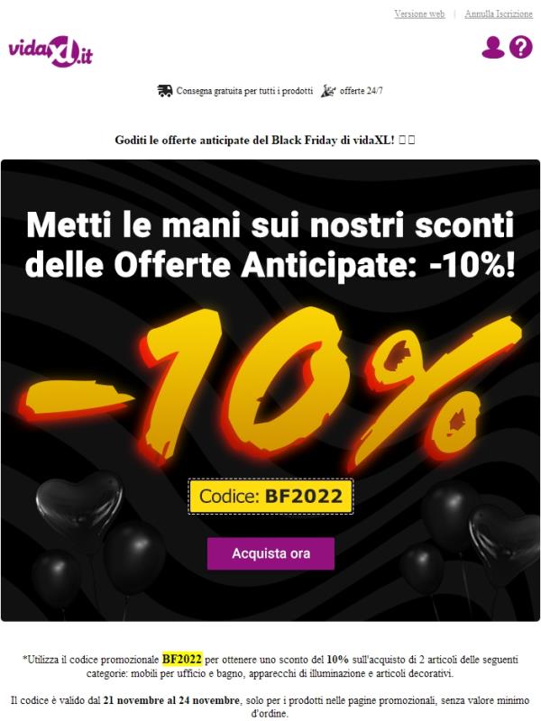 Dai un'occhiata alle offerte anticipate di vidaXL!