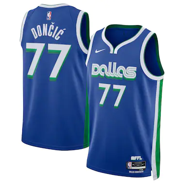 Maglia Dallas Mavericks Nike City Edition Swingman 22 - Blu - Luka Dončić - Unisex