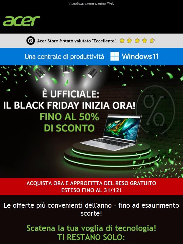 Black Friday fino al -50% 💰 Affrettati, Stock Limitato!