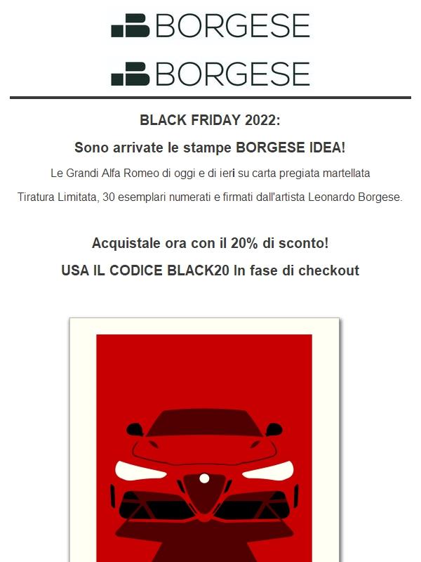 Sono arrivate le stampe BORGESE IDEA! Black Friday 20% sconto