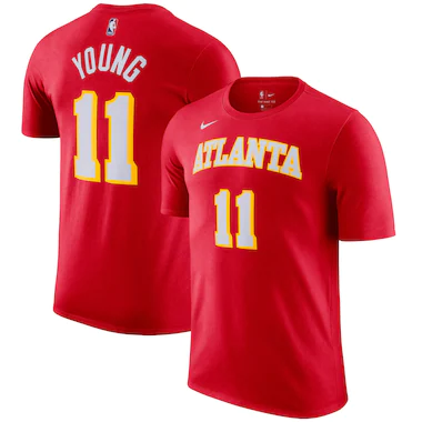 Atlanta Hawks Nike Icon Name & Number T-Sihrt - Trae Young - Mens
