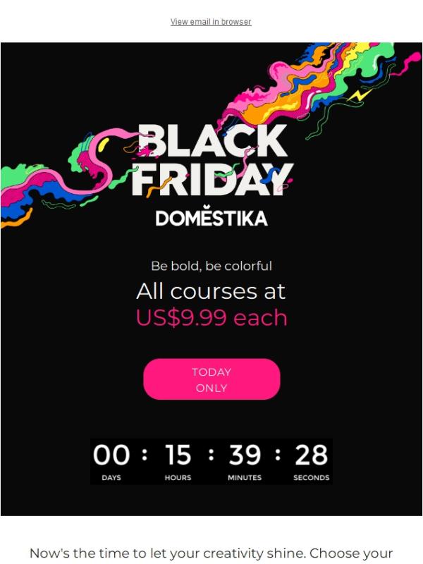 Black Friday ⏳ All courses at US$9.99 each. Today only