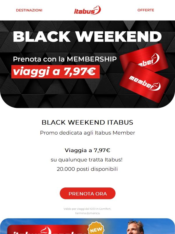 Viaggia in Italia a 7,97€ | BLACK WEEKEND