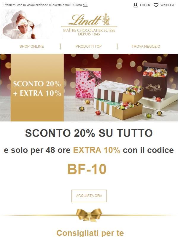 Extra 10% sugli SCONTI di Cioccolato Lindt 💞