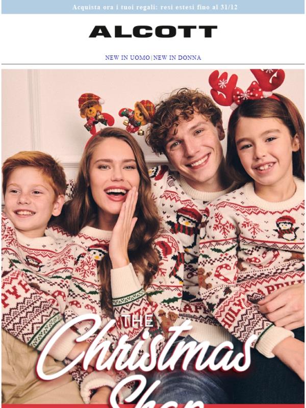 25% sui capi natalizi!! 🎅 Acquista subito i tuoi regali!!