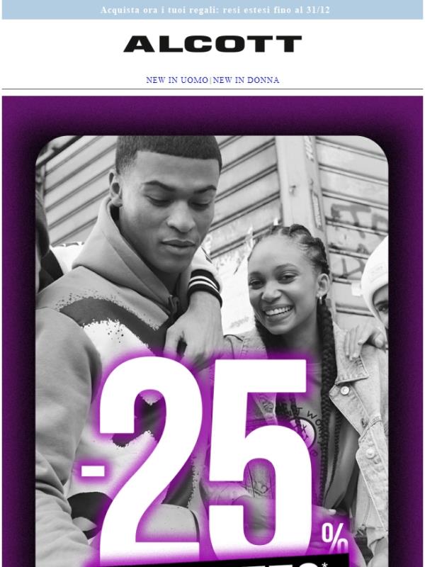 -25% su tutto termina a MEZZANOTTE! ⏰ULTIME ORE ⏰