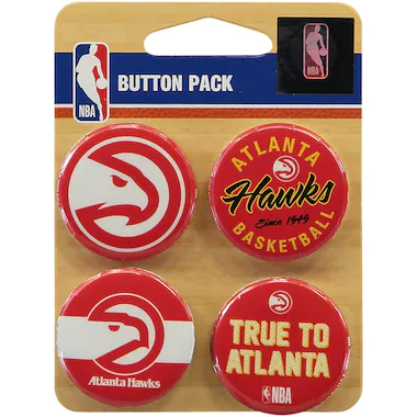 Confezione da 4 distintivi per bottoni Atlanta Hawks