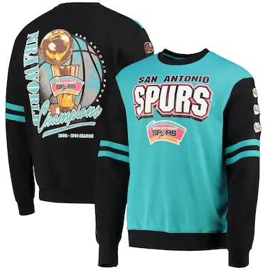 San Antonio Spurs NBA All Over Crew 2.0 di Mitchell & Ness - Verde acqua - Uomo