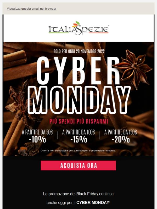 🔵 [CYBER MONDAY] Fino al 20% DI SCONTO solo per oggi..