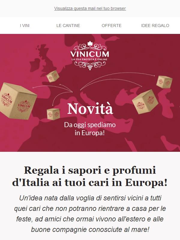 Da oggi consegniamo anche in Europa! 🎁✈️